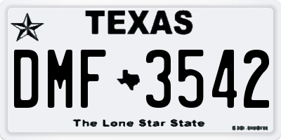 TX license plate DMF3542