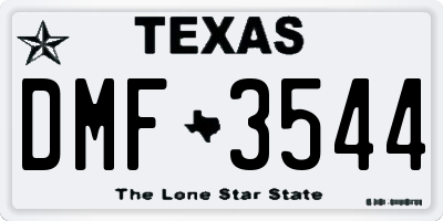 TX license plate DMF3544
