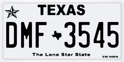 TX license plate DMF3545