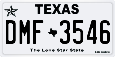 TX license plate DMF3546