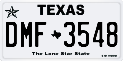 TX license plate DMF3548