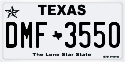 TX license plate DMF3550