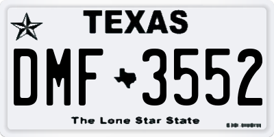 TX license plate DMF3552