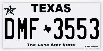 TX license plate DMF3553