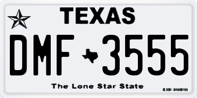 TX license plate DMF3555