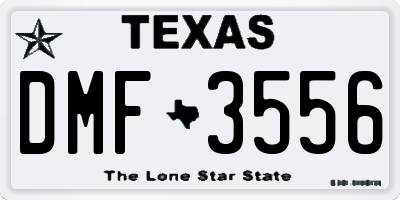 TX license plate DMF3556