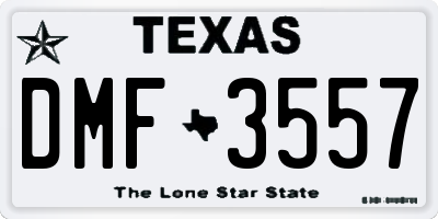 TX license plate DMF3557
