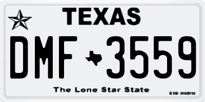 TX license plate DMF3559