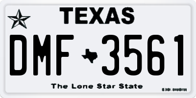 TX license plate DMF3561