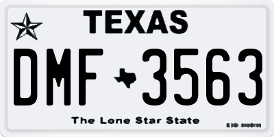 TX license plate DMF3563