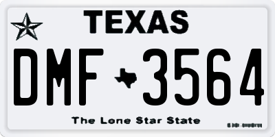 TX license plate DMF3564