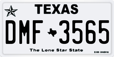 TX license plate DMF3565