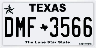 TX license plate DMF3566