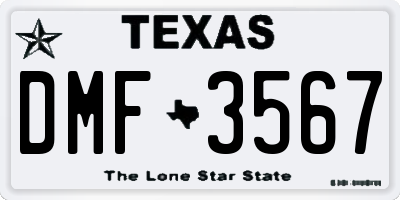 TX license plate DMF3567