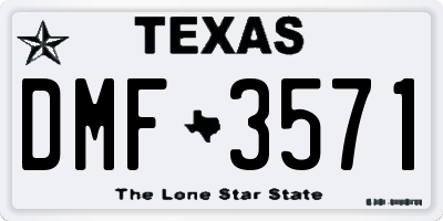 TX license plate DMF3571