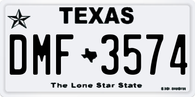 TX license plate DMF3574