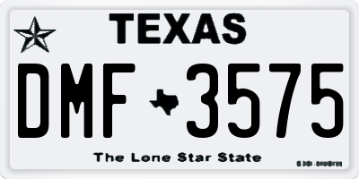 TX license plate DMF3575