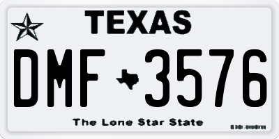 TX license plate DMF3576