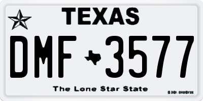 TX license plate DMF3577