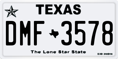 TX license plate DMF3578