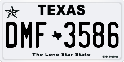 TX license plate DMF3586