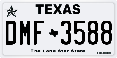 TX license plate DMF3588