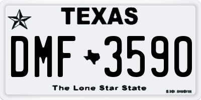 TX license plate DMF3590