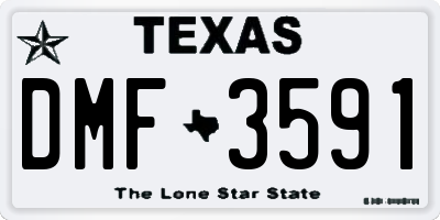 TX license plate DMF3591