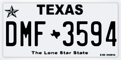 TX license plate DMF3594