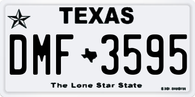 TX license plate DMF3595