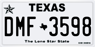 TX license plate DMF3598