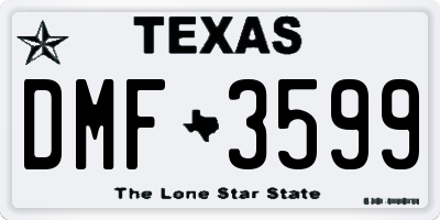 TX license plate DMF3599