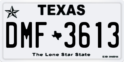 TX license plate DMF3613