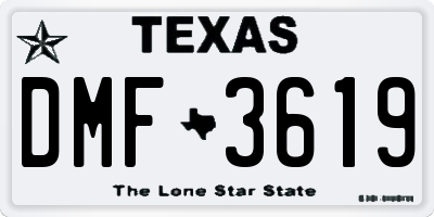 TX license plate DMF3619