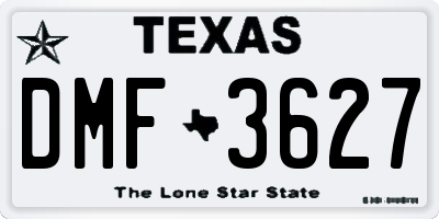 TX license plate DMF3627