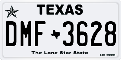 TX license plate DMF3628