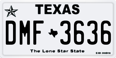TX license plate DMF3636