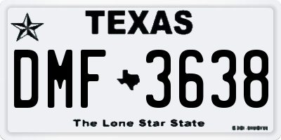 TX license plate DMF3638