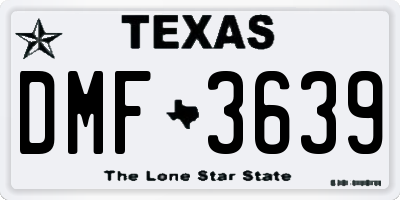 TX license plate DMF3639