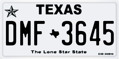 TX license plate DMF3645
