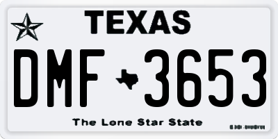 TX license plate DMF3653