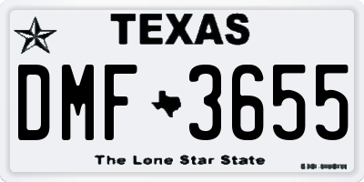 TX license plate DMF3655
