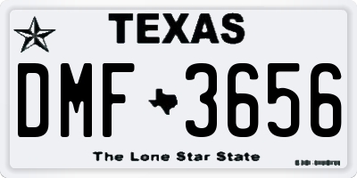 TX license plate DMF3656