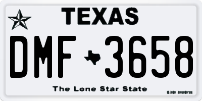 TX license plate DMF3658