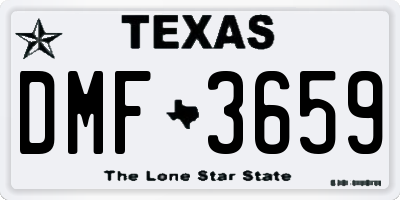 TX license plate DMF3659