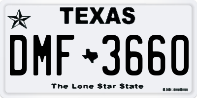 TX license plate DMF3660