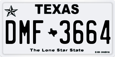 TX license plate DMF3664
