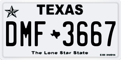 TX license plate DMF3667