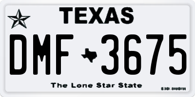 TX license plate DMF3675