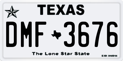 TX license plate DMF3676